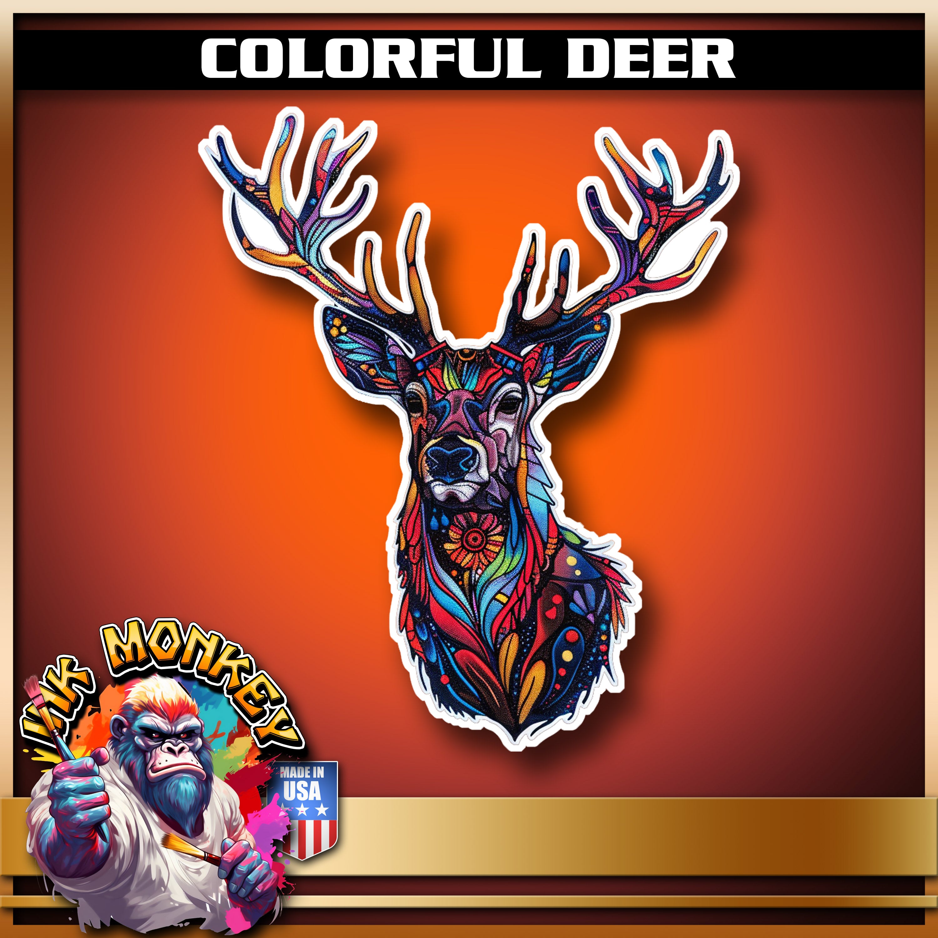 Colorful Deer - Decal